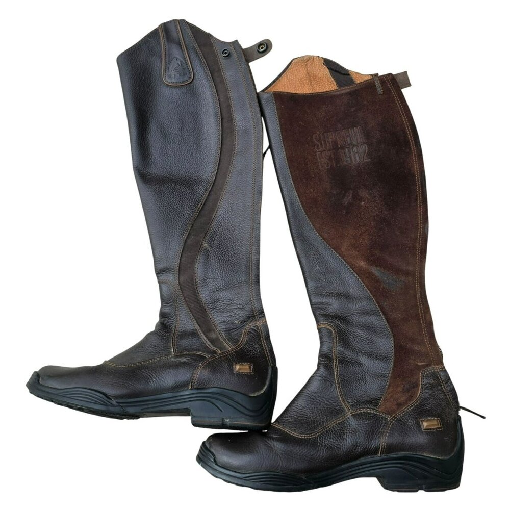 Brogini Supreme Long Leather Riding Boots Size 37, 44.5, 44 Brown JJ4108